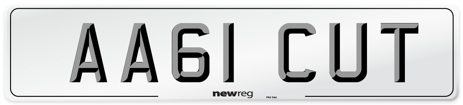AA61 CUT Number Plate from New Reg